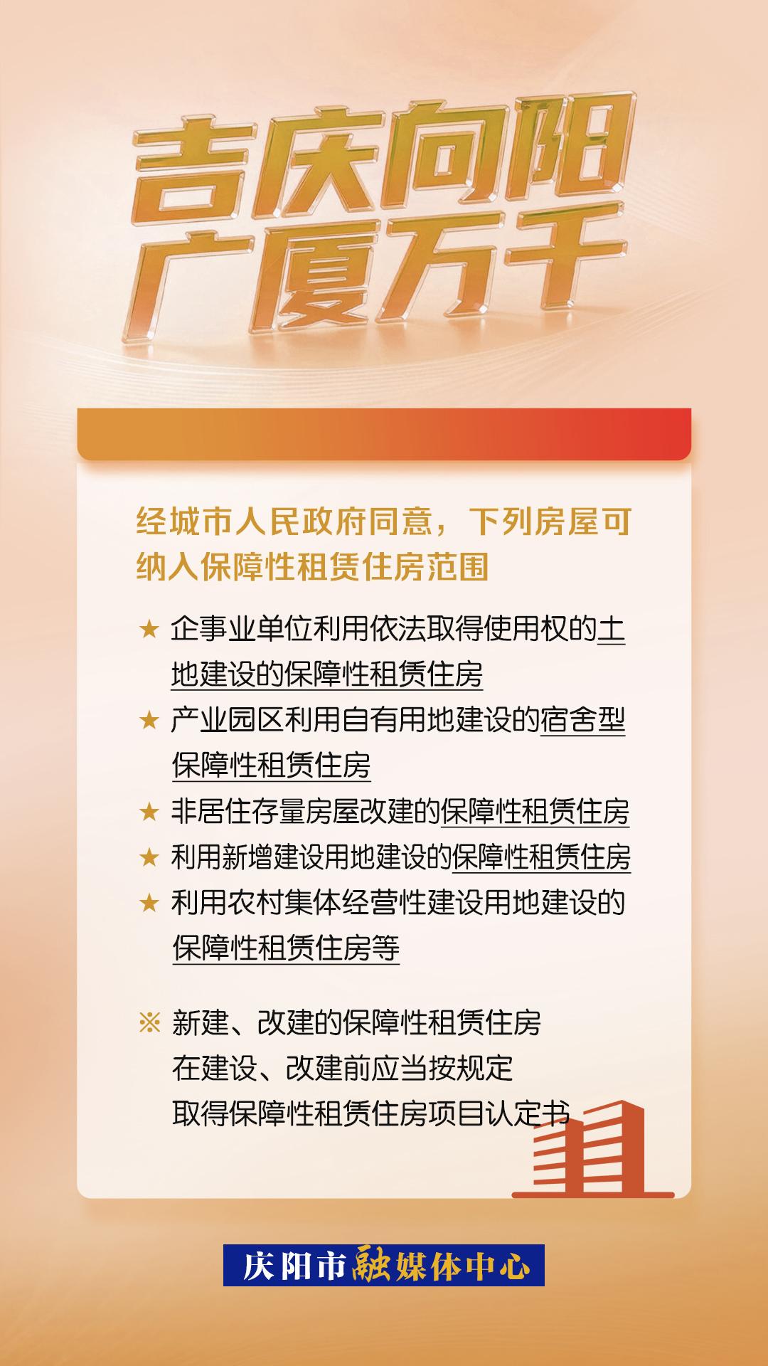 【吉慶向陽 廣廈萬千(76)】微海報 | 哪些房屋可納入慶陽市保障性租賃住房范圍？