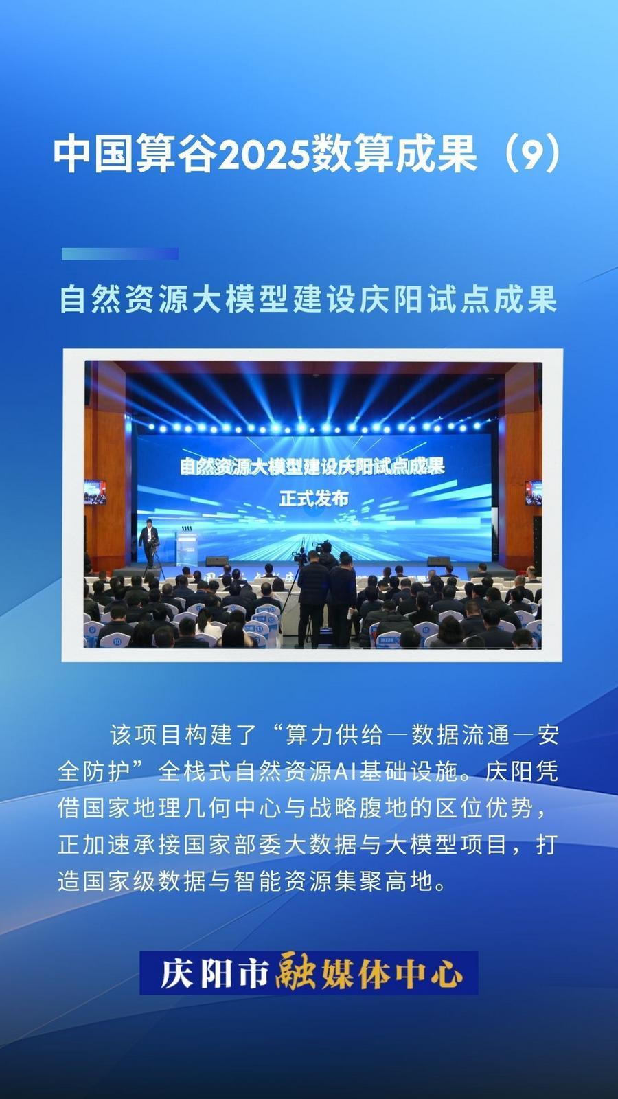 微海報(bào)·中國算谷2025數(shù)算成果(9)｜自然資源大模型建設(shè)慶陽試點(diǎn)成果