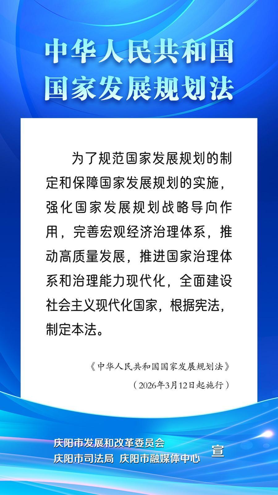 【法治慶陽(yáng)】微海報(bào) | 中華人民共和國(guó)國(guó)家發(fā)展規(guī)劃法